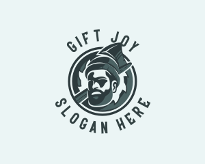 Lumberjack Axe Beard Man logo design