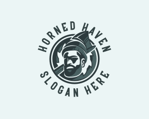 Lumberjack Axe Beard Man logo design