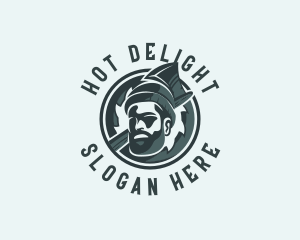 Lumberjack Axe Beard Man logo design