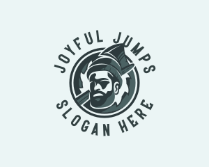 Lumberjack Axe Beard Man logo design