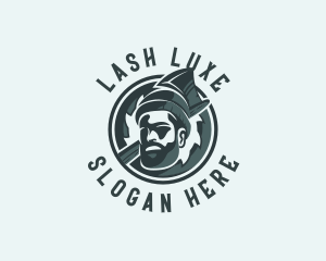 Lumberjack Axe Beard Man logo design