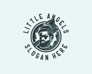 Lumberjack Axe Beard Man logo design