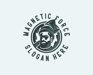 Lumberjack Axe Beard Man logo design