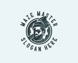 Lumberjack Axe Beard Man logo design