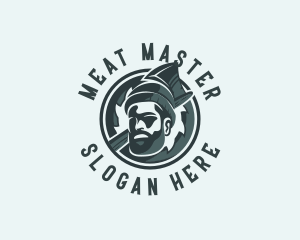 Lumberjack Axe Beard Man logo design