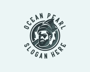 Lumberjack Axe Beard Man logo design