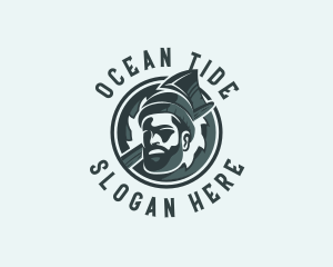 Lumberjack Axe Beard Man logo design