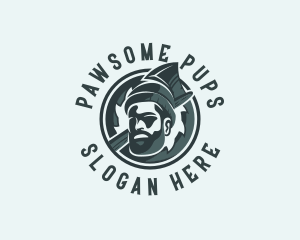 Lumberjack Axe Beard Man logo design