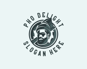 Lumberjack Axe Beard Man logo design