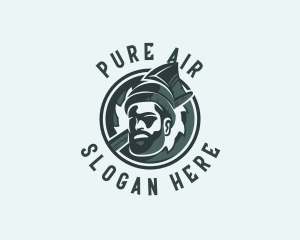 Lumberjack Axe Beard Man logo design