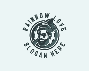 Lumberjack Axe Beard Man logo design