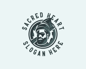 Lumberjack Axe Beard Man logo design