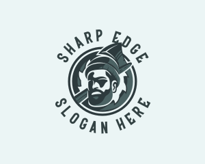 Axe - Lumberjack Axe Beard Man logo design