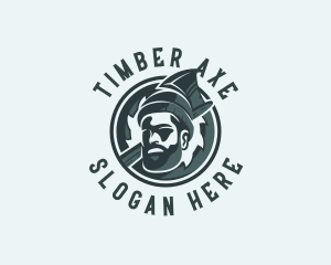 Lumberjack - Lumberjack Axe Beard Man logo design