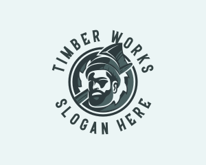 Timber - Lumberjack Axe Beard Man logo design