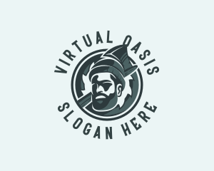 Lumberjack Axe Beard Man logo design