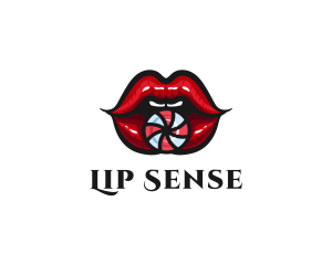 Feminine Lips Candy  logo design