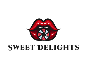 Lollipop - Feminine Lips Candy logo design