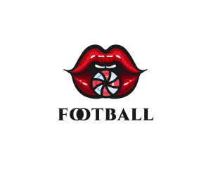 Kissable - Feminine Lips Candy logo design