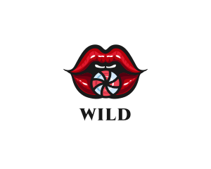 Sexy - Feminine Lips Candy logo design