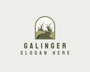 Grass Landscaping Lawn logo design