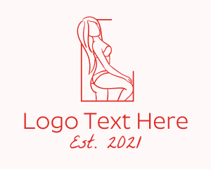 Hand Drawn - Seductive Sexy Woman logo design