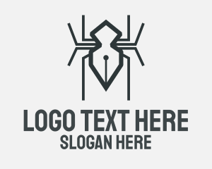 Writing - Insect Spider Pen logo design