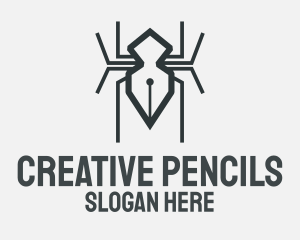 Insect Spider Pen logo design