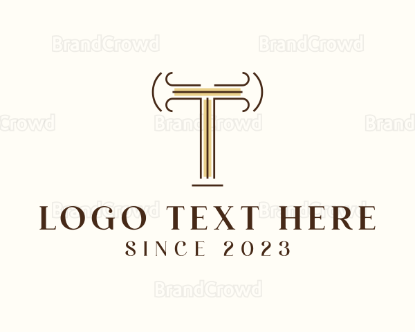 Minimalist Letter T Law Firm Logo