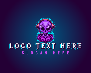 Cartoon - Gaming Cyber Alien logo design