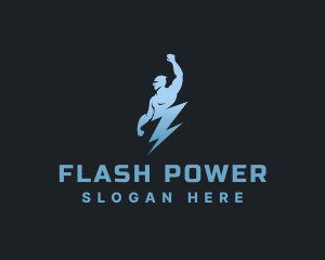 Electric Lightning Man logo design