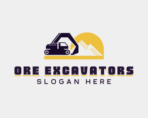 Quarry Mining Excavator logo design