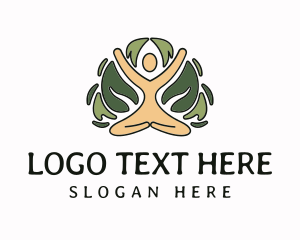 Heal - Natural Leaves Mediation logo design