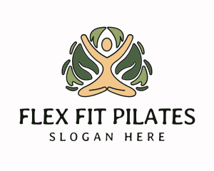 Pilates - Natural Leaves Mediation logo design