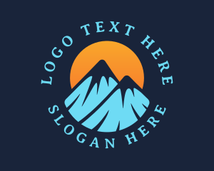 Travel - Mountain Travel Sun logo design