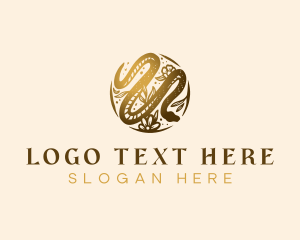 Slithering - Elegant Venomous Snake logo design