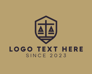 Court House - Scale Justice Shield logo design