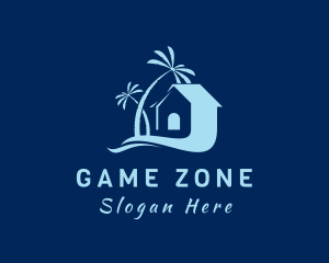 Home Tropical Palm Tree Logo
