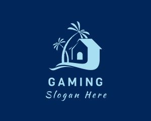 Lodging - Home Tropical Palm Tree logo design