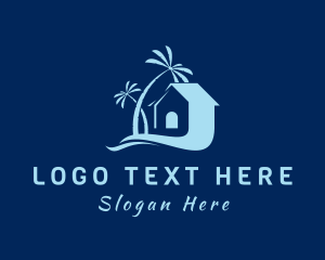 Home Tropical Palm Tree Logo