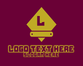 Glow - Yellow Glowing Gaming Letter logo design