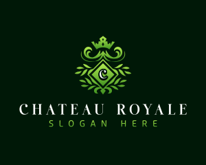 Royal Leaf Crown logo design