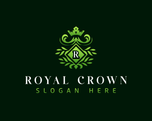 Royal Leaf Crown logo design