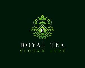 Royal Leaf Crown logo design