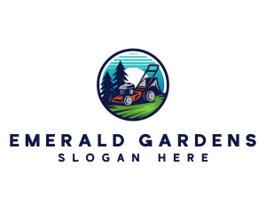 Landscaping Lawn Mower logo design