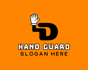 Glove - Wave Hand Letter D logo design