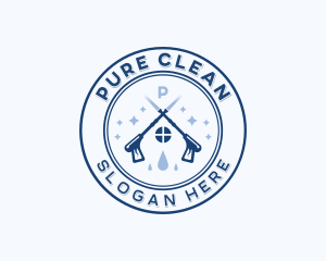 Pressure Washer Cleaning logo design