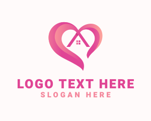 Shelter - Heart Shelter House logo design