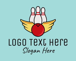 Bowling Alley - Bowling Tournament Wings logo design