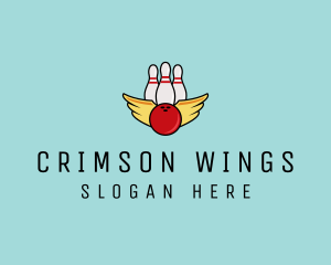 Bowling Tournament Wings logo design
